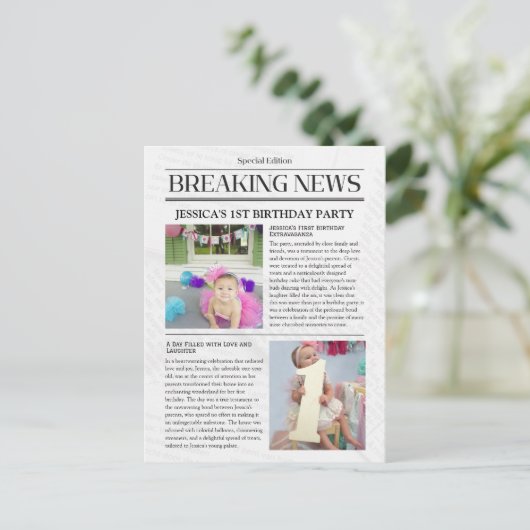 速報の最初の誕生日発表はがき 案内ポストカード (スタンド正面)