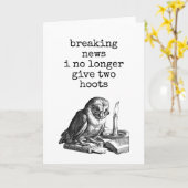 速報ヴィンテージスタイルフクロウ退職 カード (黄色い花)