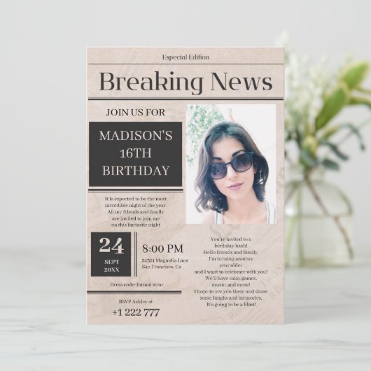 速報誕生日招待状 招待状 (スタンド正面)