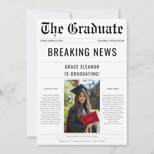 速報2025年新聞写真 招待状 (正面)