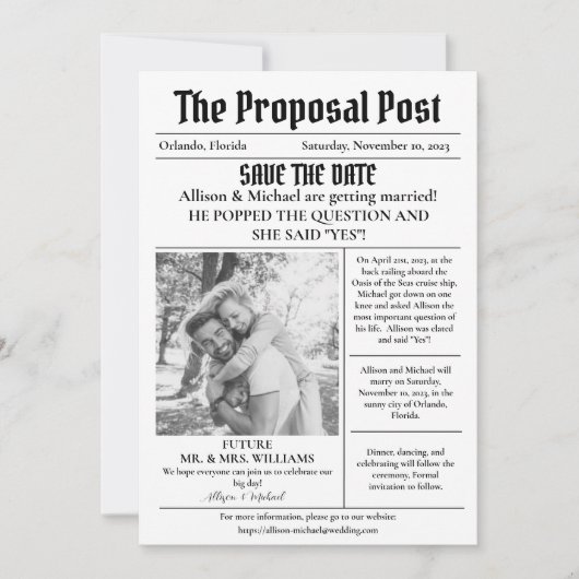 【速報】特別なイベントのお知らせ：日程を保存しよう！ 招待状 (正面)