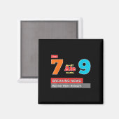 速報 7が9を食べた 数学ジョーク おもしろ 67 ミーム ハッ マグネット (正面/裏面)