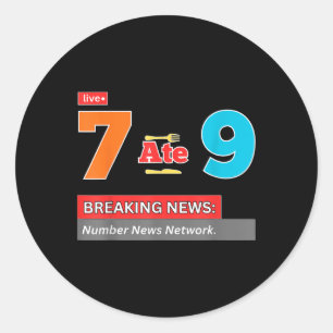 速報 7が9を食べた 数学ジョーク 面白い 67 ミーム ホール ラウンドシール