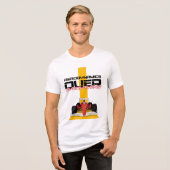 速度と精度 – 最初の空気力学 トライブレンドTシャツ (正面全面)