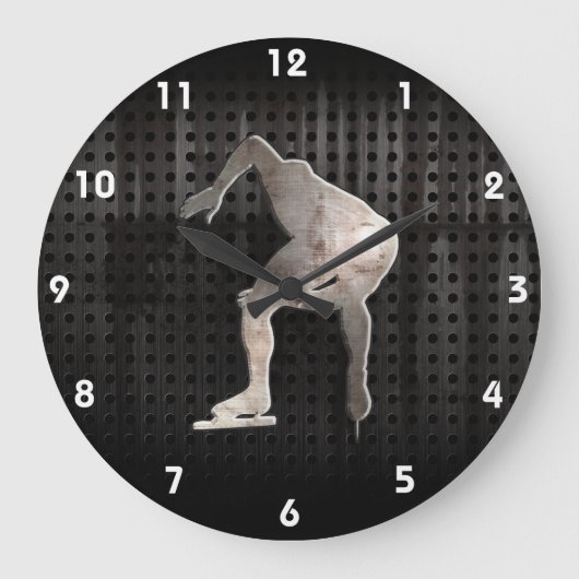 速度のスケート選手; カッコいい ラージ壁時計 (正面)
