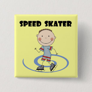 速度のスケート選手-男の子のTシャツおよびギフト 缶バッジ