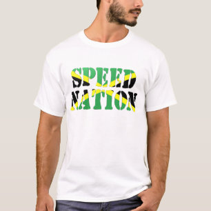 速度の国家のジャマイカの旗の一重項 Tシャツ