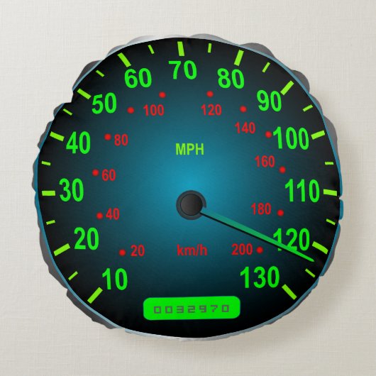 速度の恋人の速度計I愛速度 ラウンドクッション (正面)