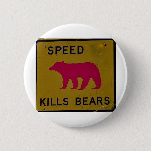 速度の殺害くま 缶バッジ (正面)