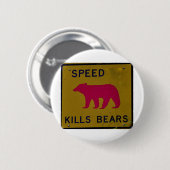 速度の殺害くま 缶バッジ (正面&裏面)