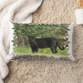 速度を計るヒョウの枕 ランバークッション (ブランケット)