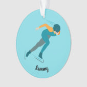 速度スケートで滑る オーナメント (正面)