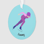 速度スケートで滑る オーナメント (正面)