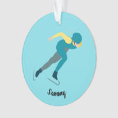 速度スケートで滑る オーナメント (正面)