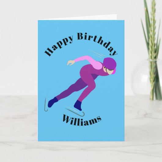 速度スケートで滑る カード (正面)