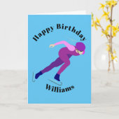 速度スケートで滑る カード (黄色い花)