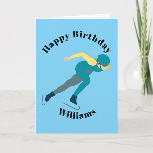 速度スケートで滑る カード (正面)