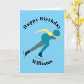 速度スケートで滑る カード (黄色い花)