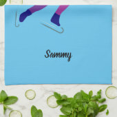 速度スケートで滑る キッチンタオル (折り畳み)