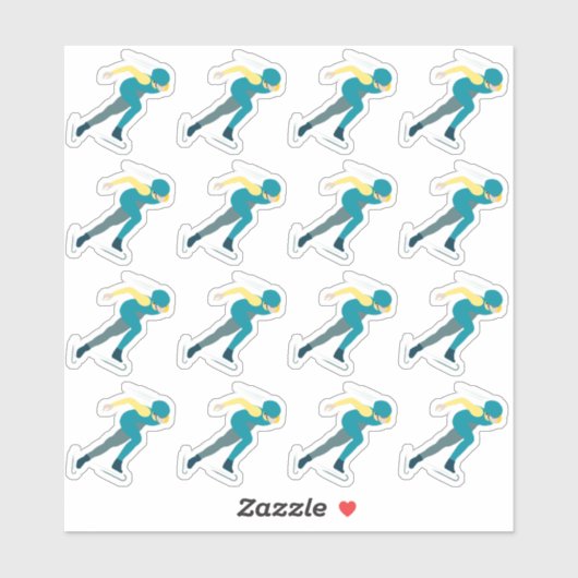 速度スケートで滑る シール (シート)