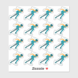 速度スケートで滑る シール