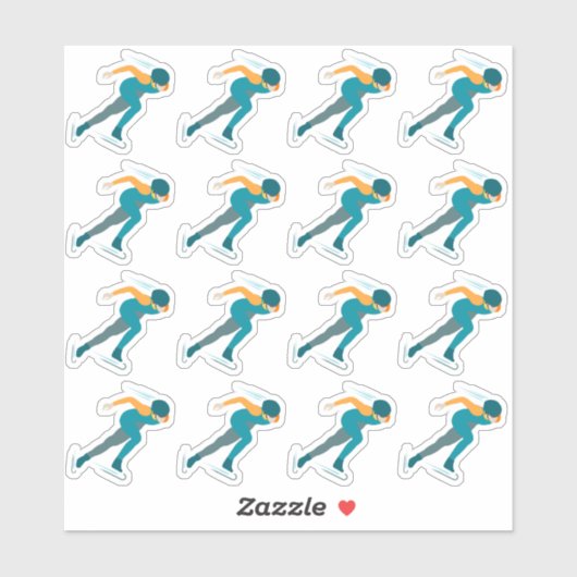 速度スケートで滑る シール (シート)