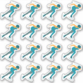 速度スケートで滑る シール (正面)