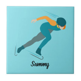 速度スケートで滑る タイル