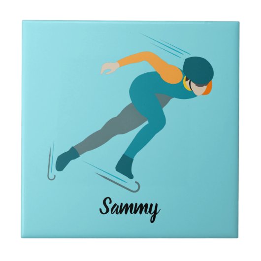 速度スケートで滑る タイル (正面)