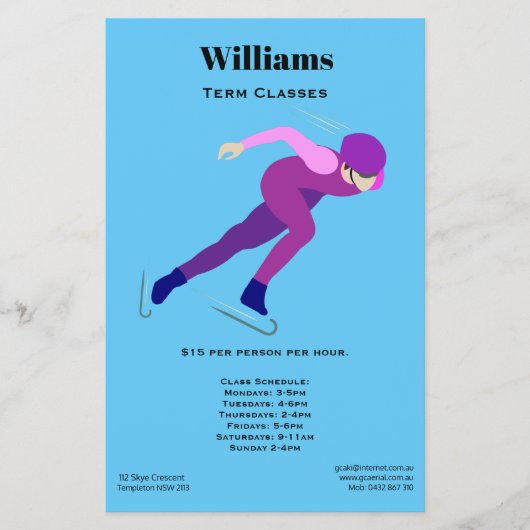 速度スケートで滑る チラシ (正面)