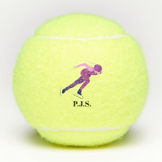 速度スケートで滑る テニスボール (正面)