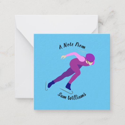 速度スケートで滑る ノートカード (正面)