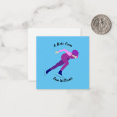 速度スケートで滑る ノートカード (正面/裏面インサイチュ)