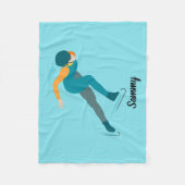 速度スケートで滑る フリースブランケット (正面)