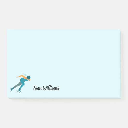 速度スケートで滑る ポストイット (正面)