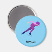 速度スケートで滑る マグネット (正面/裏面)