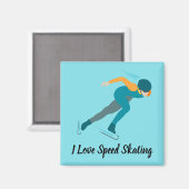 速度スケートで滑る マグネット (正面/裏面)