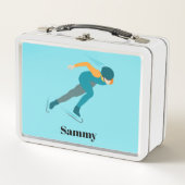 速度スケートで滑る メタルランチボックス (正面)