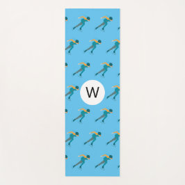 速度スケートで滑る ヨガマット