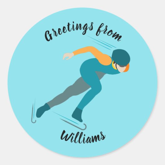 速度スケートで滑る ラウンドシール (正面)