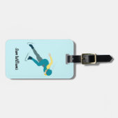 速度スケートで滑る ラゲッジタグ (正面横)