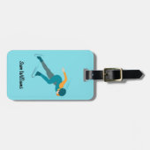 速度スケートで滑る ラゲッジタグ (正面横)