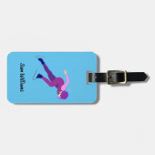 速度スケートで滑る ラゲッジタグ (正面横)