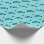 速度スケートで滑る ラッピングペーパー (角)