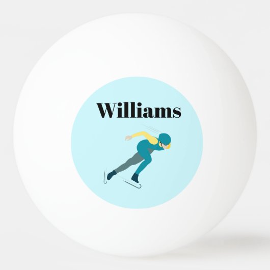 速度スケートで滑る 卓球ボール (正面)