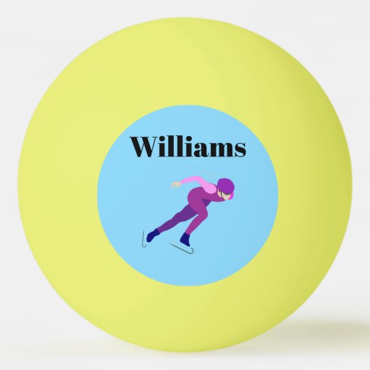 速度スケートで滑る 卓球ボール (正面)