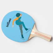 速度スケートで滑る 卓球ラケット (横)