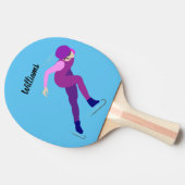速度スケートで滑る 卓球ラケット (横)