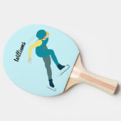 速度スケートで滑る 卓球ラケット (横)