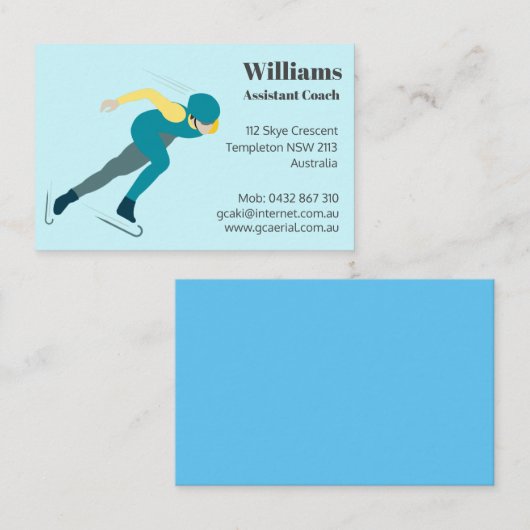 速度スケートで滑る 名刺 (正面/裏面)